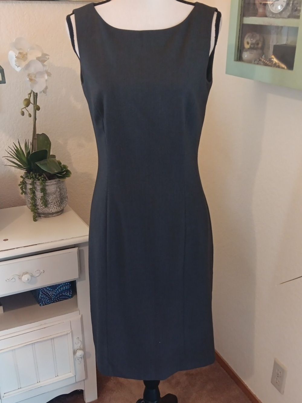 Tahari ASL Grey Sheath Dress. Career. Professional